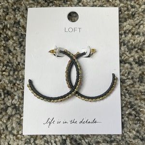 Loft Rhinestone Hoop Earrings